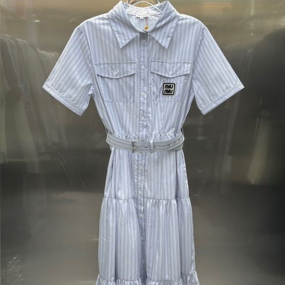 Miu Miu Dresses & Skirts - Miu Miu Blue Collared Shirt Dress